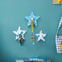 Hooks behind the door childrens room wall hanging clothes hooks wooden products stars creative bedroom wall decoration storage racks