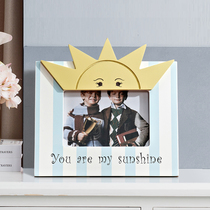  Childrens room photo frame photo frame Cartoon sun shape cute creative image frame Living room home decoration Home decoration