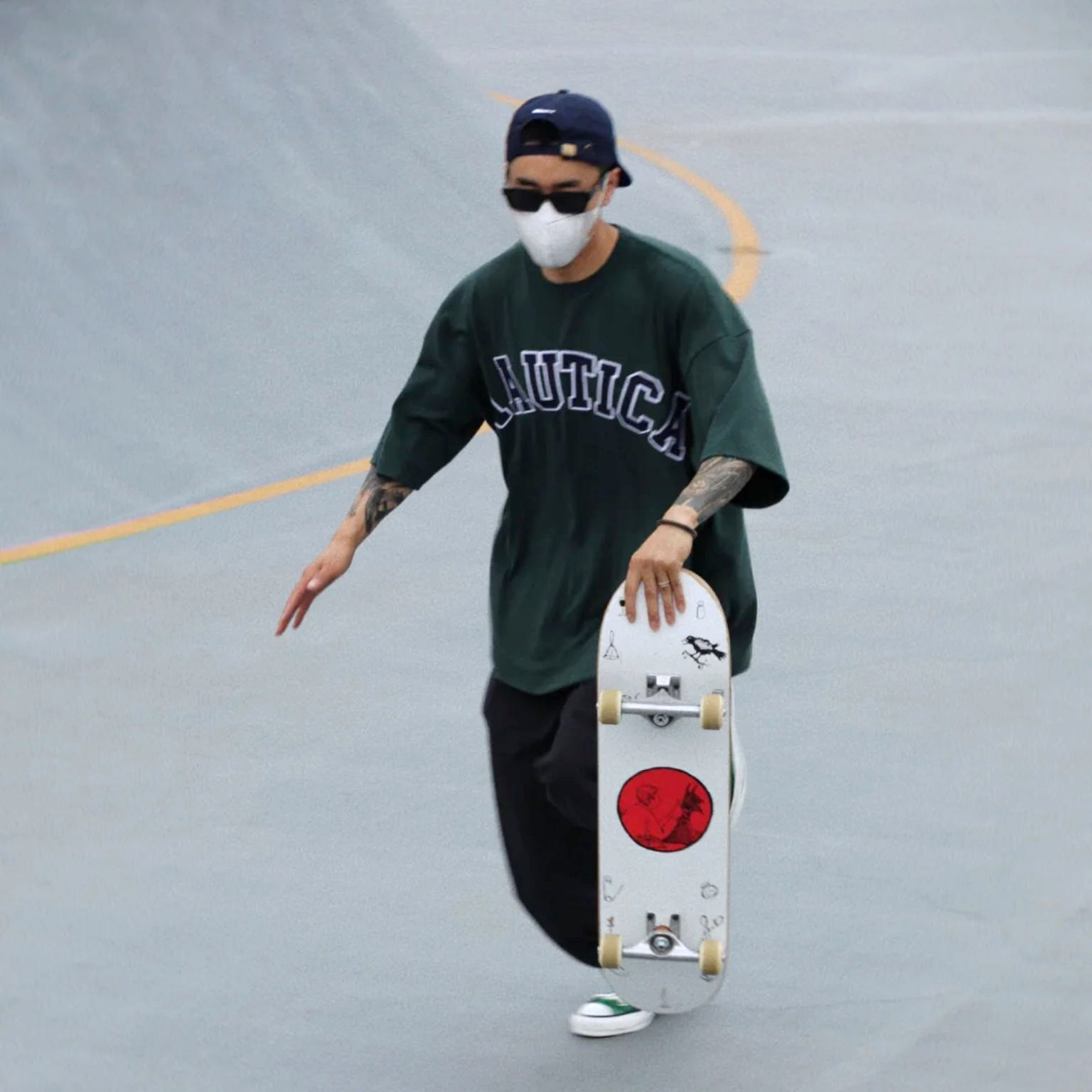 National warehouse NAUTICA Hasegawa supervised the production of ARCH LOGO TEE 22SS letter embroidery heavy short-sleeved T-shirt