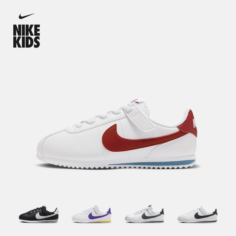 Nike Официальная спортивная обувь для мальчиков и девочек CORTEZ toddler sports shoes на липучке, легко надевается и снимается, ручка DM0951 Изображение 1