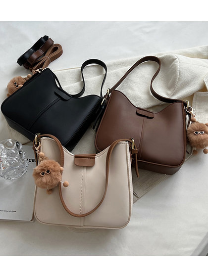 高级质感复古包包女式2025新款时尚百搭水桶包网红爆款单肩斜挎包