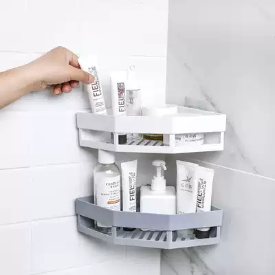 Powder room shelf Wall-mounted bathroom punch-free toilet Triangle shelf Wall-suction sink storage rack