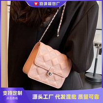 Womens bags 2024 new trendy high-end fashion autumn and winter versatile rhombus chain bag popular single shoulder crossbody bag