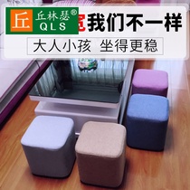 Simple single square stool changing shoes stool soft small stool stool sofa stool home personality creative cloth cover lazy people