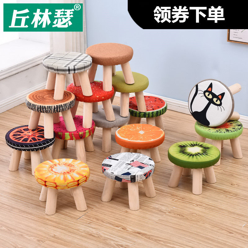 Short stool fashion small stool creative round sofa stool for shoes stool cloth art small bench short pier children sitting mound tea table stool