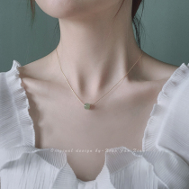 Hetian jade beads choker 14K gold does not fade necklace female light luxury original design pendant advanced sense