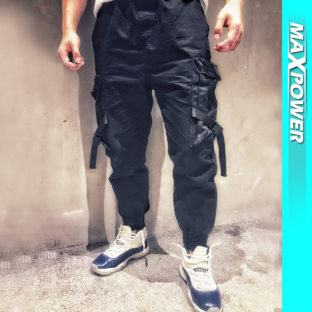 MAXPOWER Original Tide Card Fitness Sports Long Pants Float With Tooling Running Bunch Foot Training Pants Men Casual Pants New