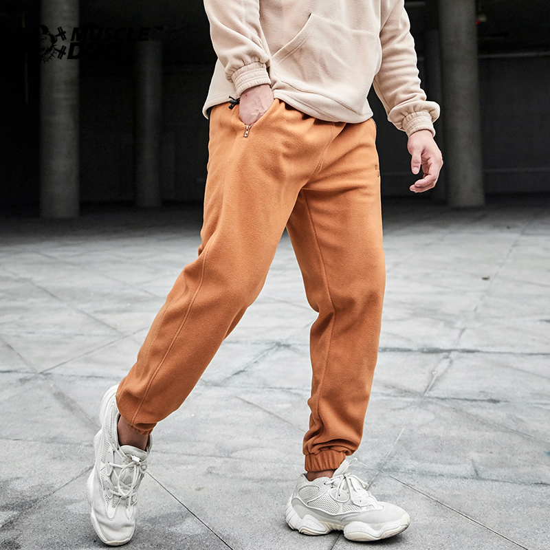Muscle dog fitness trousers men's tide brand autumn and winter thickening wide beam feet sports and leisure training trousers guard pants pants men