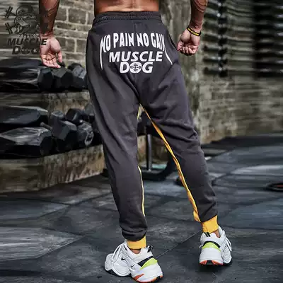 Muscle dog trainer summer loose small feet closed foot foot casual training fitness trousers sports pants men's tide
