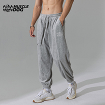 Muscle Dog Tide brand autumn and winter velvet loose foot training fitness pants sweatpants sports casual trousers men