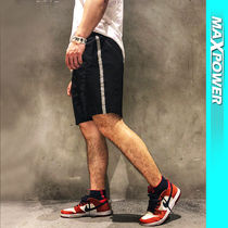 MAX POWER new original summer Tide brand embroidery sports fitness shorts men loose running training middle pants