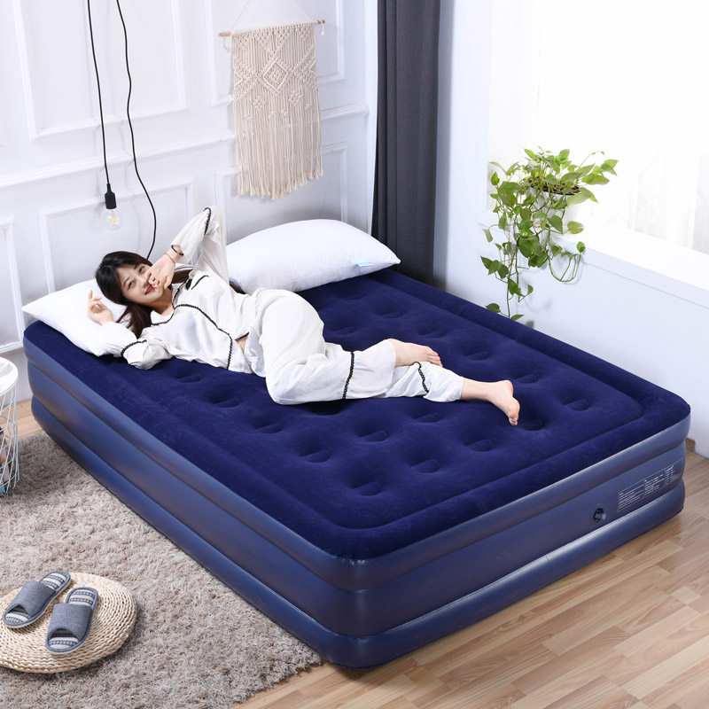 Shushiqi Inflatable bed double family with single pillow-top mattress folding travel thickened outdoor portable air cushion bed