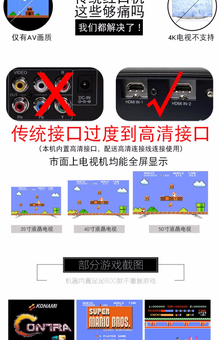 Phiên bản giao diện điều khiển trò chơi mini Nes của Mỹ Giao diện HD HDMI Giao diện điều khiển trò chơi MINI TV tích hợp 600 hoài cổ 80 sau - Kiểm soát trò chơi nút chơi game pubg