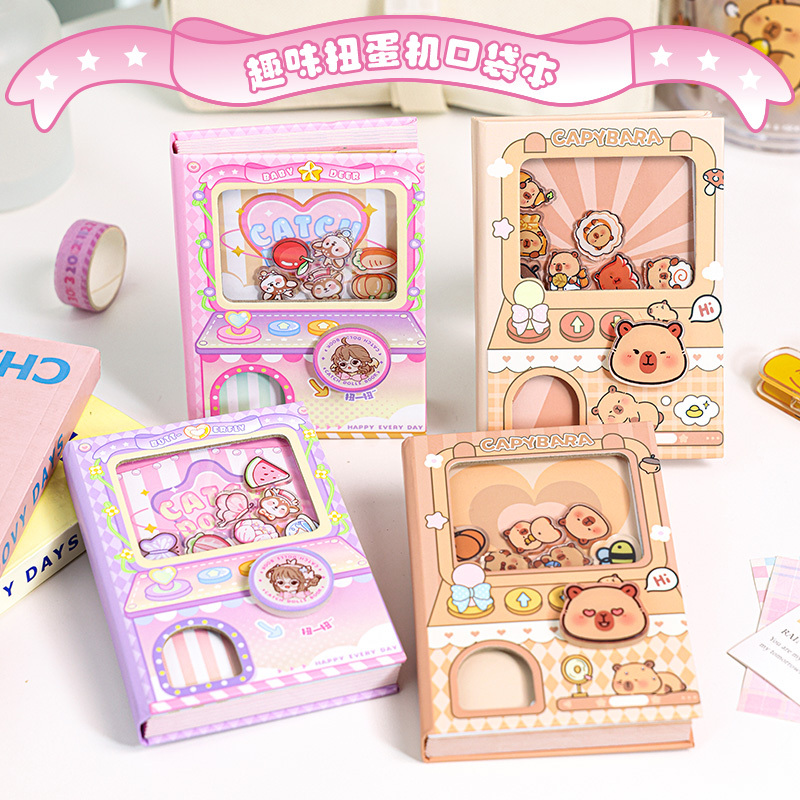 Gashapon Machine Pocket Notebook A7 Creative Stationery Memo Notebook Stress-Relief Planner Girly Student Diary Notebook
