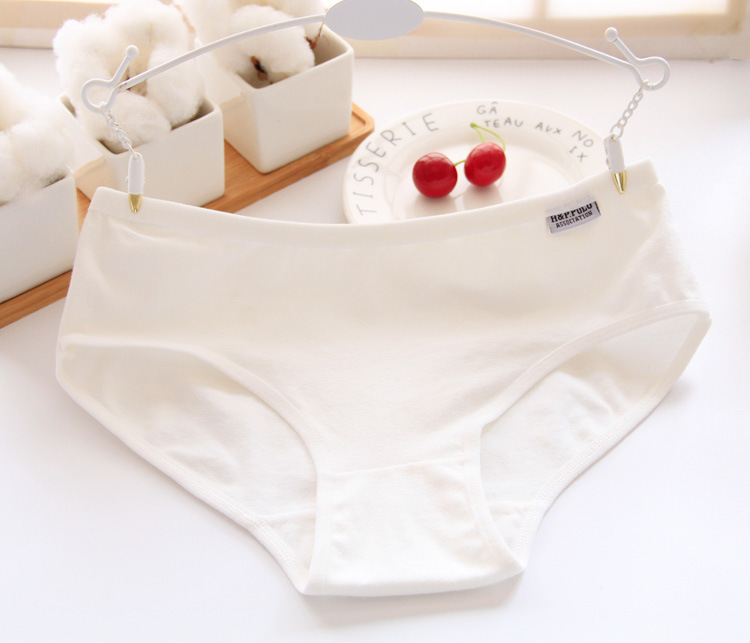 Cotton 10 phụ nữ đồ lót nữ chất liệu cotton kích thước lớn màu trắng đen béo eo giữa eo thấp để tăng quần quần xì áo vú