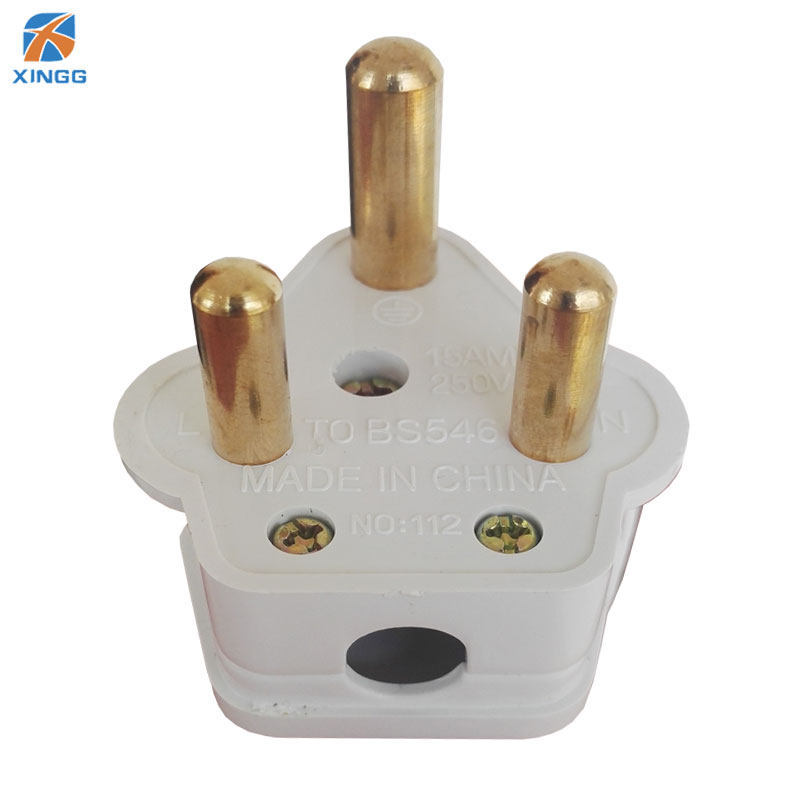 Large South African power plug 5A15A three round plug all-copper wiring type plug India Singapore plug