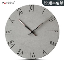 mandelda Nordic living room bedroom home wall clock modern minimalist European clock creative silent retro clock