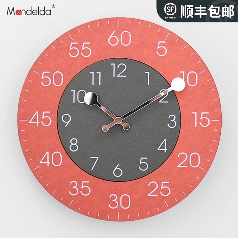 mandelda creative living room clock personality characteristic clock art bedroom wall clock Household mute simple hanging watch