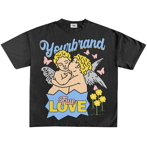 Хлопковая футболка с коротким рукавом, 260 грамм, в американском стиле