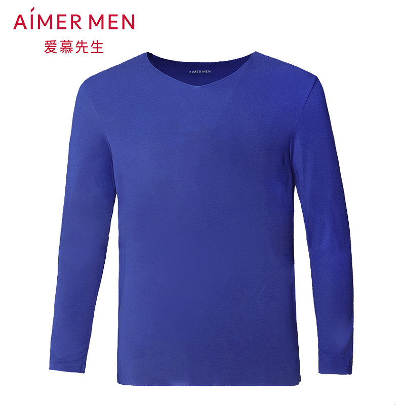Mr. AIMER Fever Coat Men's Autumn Clothes Comfort V collar Long sleeves Net marks Thin Bottom blouses NS72M81