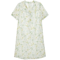 Aimu Yeying pajamas for women summer cotton mulberry silk short-sleeved mid-size can be worn outside nightgown AM449701
