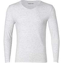 Mr. Aimu thermal underwear mens autumn clothing cashmere single layer V-neck net mark bottoming slim top NS72M21