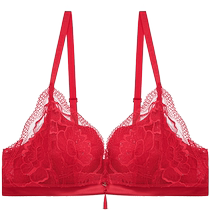 Admiration Underwear Womens Wireless Medium Thick Hidden Hole Red Wedding Small Breast Push Up Bra AM178301
