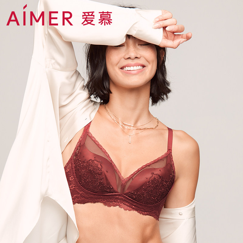Adore Underwear Woman Red Ben Year With Mulberry Silk-Free Steel Ring In Thick Reclusive Bra Bra AM175511-Taobao