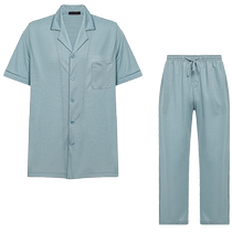 Mr. Admiration 24SS Tencel hemp cool home set pajamas mens lapel cardigan short-sleeved trousers