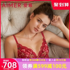 Бюстгальтер aimer爱慕红色内衣女本命年红花赏4/4薄杯文胸am133221