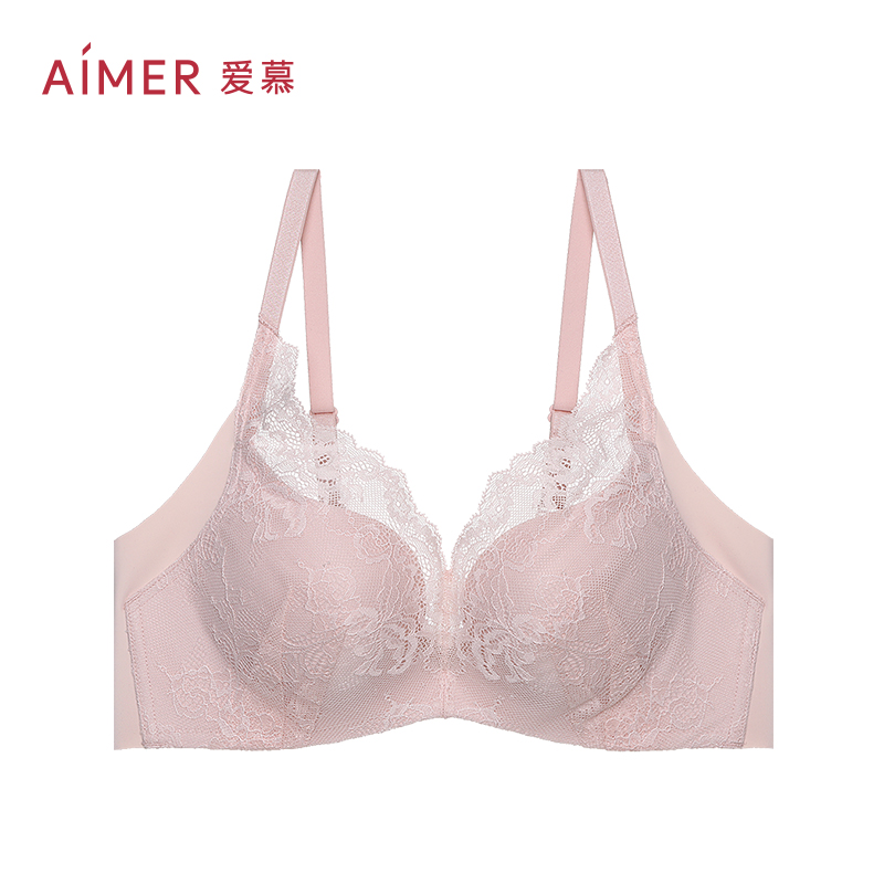 (Concealed Cup) AIMER lingerie female flower field 3 4 thick and small breasts to woo sexy lace little cute AM177731