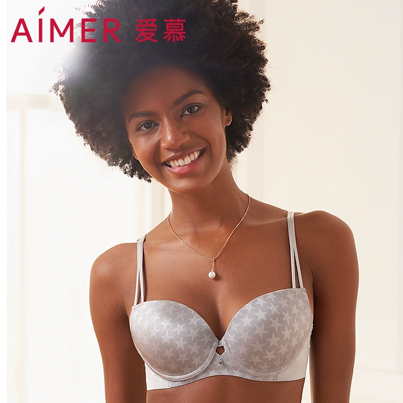 aimer Aiming Xing Khánh 3/4 Khuôn mỏng Cup Glossy Gather Bra AM112402 - Strapless Bras