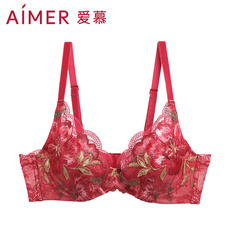 Бюстгальтер aimer爱慕红色内衣女本命年红花赏4/4薄杯文胸am133221