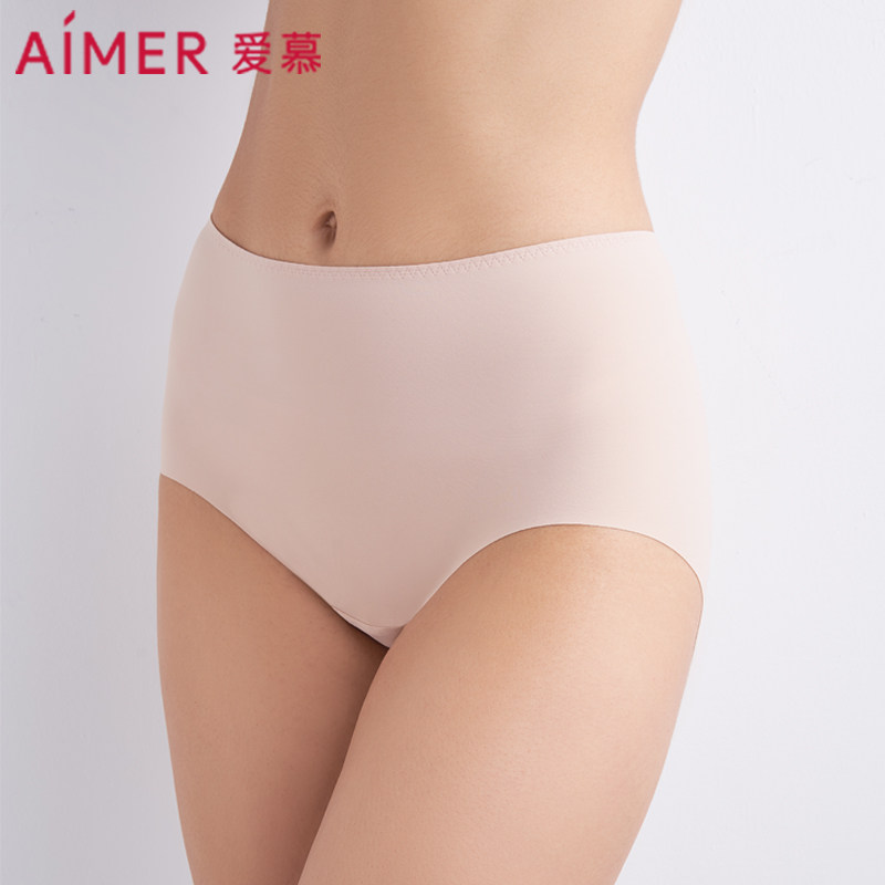 AIMER Briefs Women's Net Mark Physiology Pants Mid-Waist Four Corners Pants AM232881