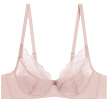 Aimu Muguang Underwear Womens Summer 3 4 Thin Cup Sexy Lace Without Inserts Big Breast Showing Small Bra Panties Set