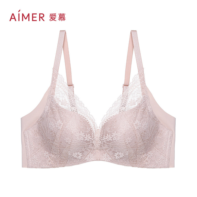(reclusive cup) AIMER lingerie woman no steel ring rhyme thick and small breasts to woo lace little cute AM177721