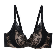 Бюстгальтер 爱慕/4薄模杯女士内衣 大胸v型性感聚拢型刺绣文胸am12kv1