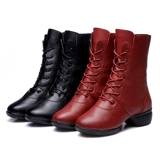 花蕴 Квадратная танцевальная обувь, туфли для танцевальной туфли с водой солдат в пятке черная кожа