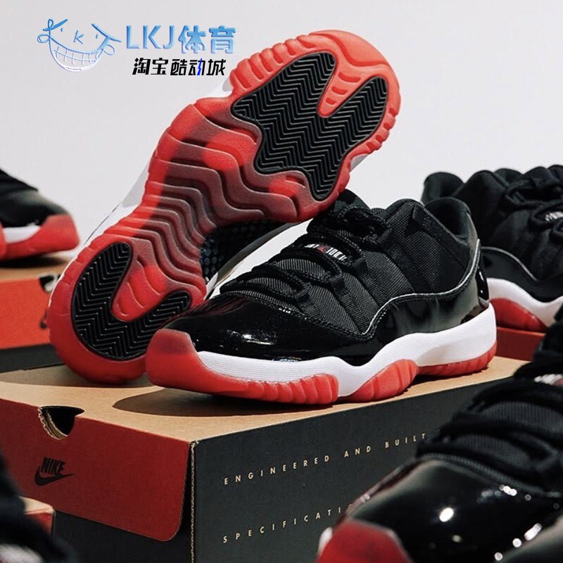 Air Jordan 11 Low Bred Aj11 Black and Red Low-Top Retro Basketball Shoes Fv5104-006 Air Jordan 11 Low Bred Aj11 Black and Red Low-Top Retro Basketball Shoes Fv5104-006