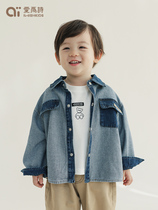 Love For Poetry Children Splicing Denim Shirts 1-5 Year Old Men And Women Baby Spring Autumn Clothing Long Sleeves Casual Blouse Jacket