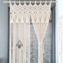 Bohemian Woven Door Curtain Flow Suscion Subdecoration Curtain Hung Forged Curtain Custom Can Pull Pure Cotton Semi-Shading Wire Curtain