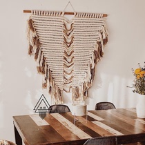 (Art) Hotel Restaurant Homestay Model Room Cotton and linen Hand Woven Art Big Tapestry Decoration Wall Soft