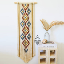 (end Li) Bohemian ethnic wind living room bedroom rhomboid hanging decoration colorful three-dimensional woven tapestry finished product