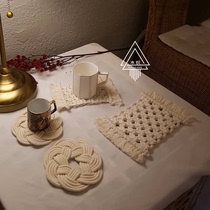 Nordic pastoral style Bohemian pure hand-made coaster cotton woven homestay model room decorative placemats