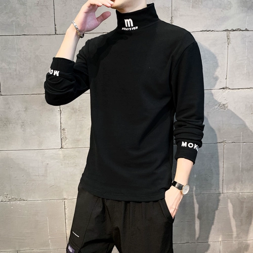 Tide, демисезонная футболка, утепленный лонгслив, приятный телу свитер, высокий воротник