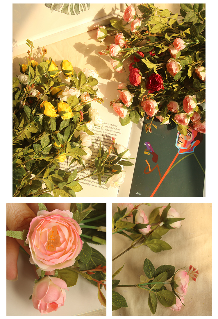 Hoa Dream Valley Tea Rose Camellia Hoa nhân tạo Hoa nhân tạo Trang trí đám cưới Trang trí nhà mới Trang trí nhà - Hoa nhân tạo / Cây / Trái cây hoa anh đào giả