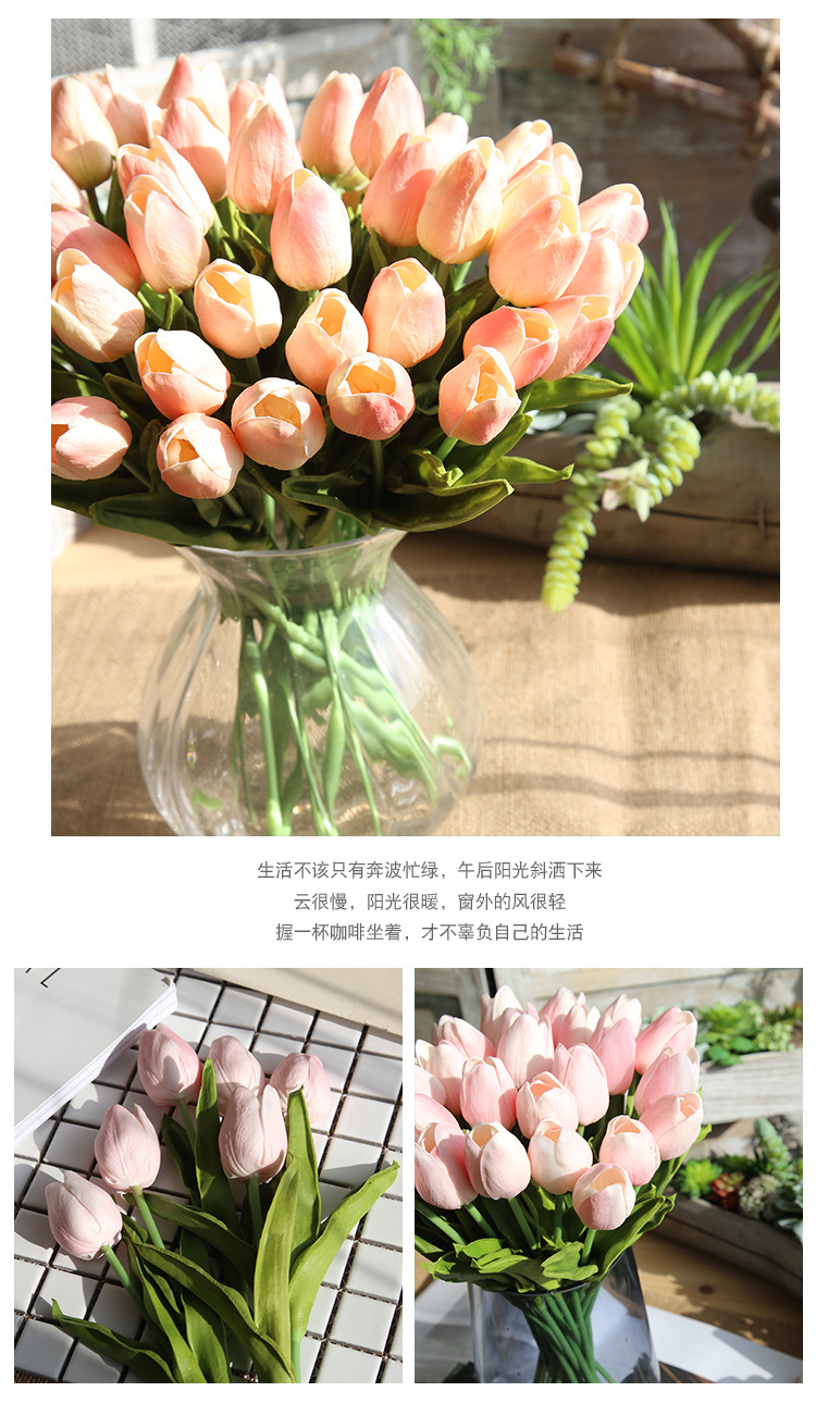 Hoa Dream Valley 10 Mở Mini Tulips Mô phỏng Bó hoa Cây cảnh Trang trí nhà Trang trí Thủ công - Hoa nhân tạo / Cây / Trái cây bình hoa giả đẹp