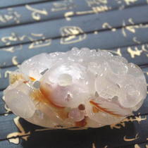 Natural agate hand-made Madagascar materials hollow handlebar ornaments transparent jade