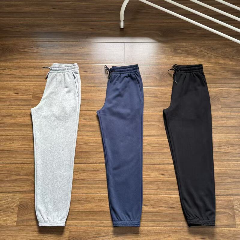 Foreign Trade Spring and Autumn Outdoor Sports Pants for Men and Women, Cotton Terry Elastic Waist Knitted Jogger Casual Pants, Sweatpants, Long Pants