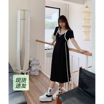 (Ready stock) Jinggujia fat mm short retro vest skirt for women summer plus size sports style long skirt